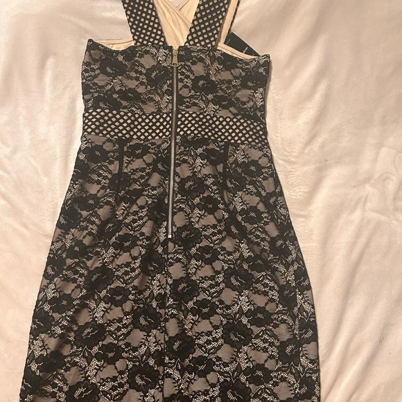 bebe Alexia Lace Peakaboo Halter Dress - Picture 2 of 8